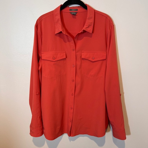 Eddie Bauer Womens Long Sleeve Departure Shirt Button Down Active Lightweight XL - Picture 3 of 15